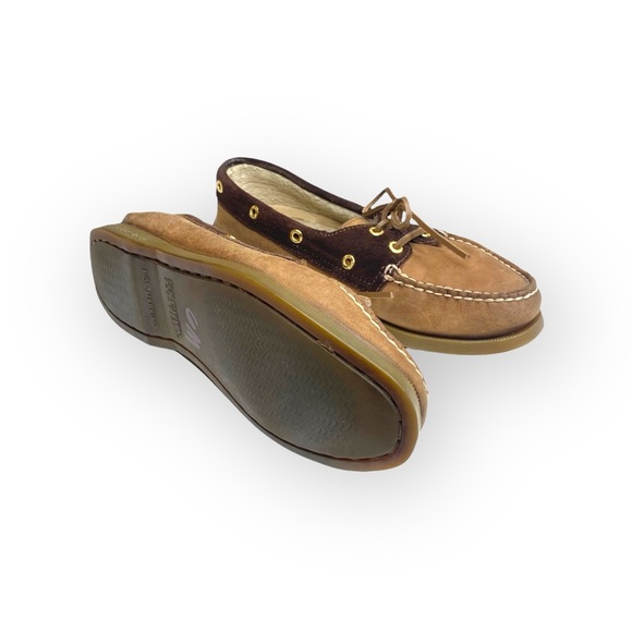 Sperry Top-Sider ™® ✌︎︎ Gold Eyelet Leather Boat Shoes ✌︎︎ 2 Tone Brown ✌︎︎ 6M - Picture 10 of 16